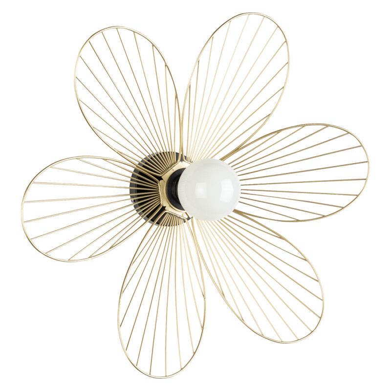 Applique FLORA en métal Or, compatbile culot E27, 25W