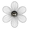 Applique FLORA en métal Noir, compatbile culot E27, 25W