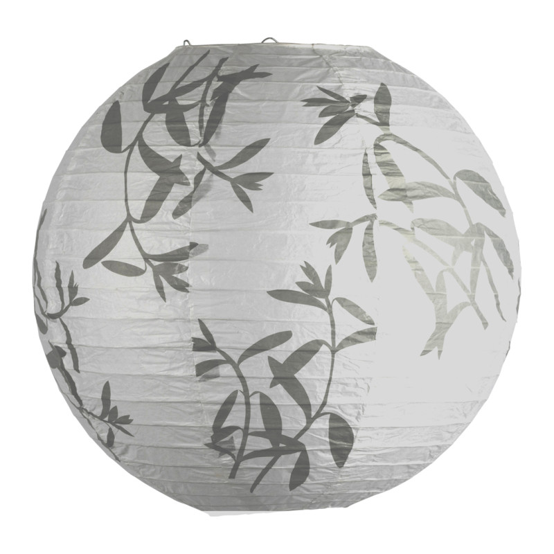 Suspension boule papier RINA feuillage Gris, 60W