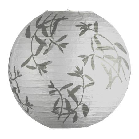 Suspension boule papier RINA feuillage Gris, 60W