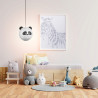 Suspension boule papier PANDA Blanc et Noir, 60W