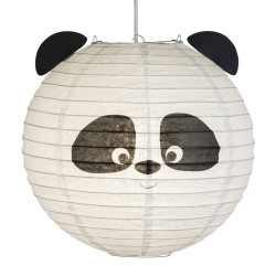 Suspension boule papier PANDA Blanc et Noir, 60W