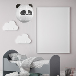 Suspension boule papier PANDA Blanc et Noir, 60W
