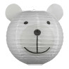 Suspension boule papier ourson MILOW Blanc et Noir, 60W