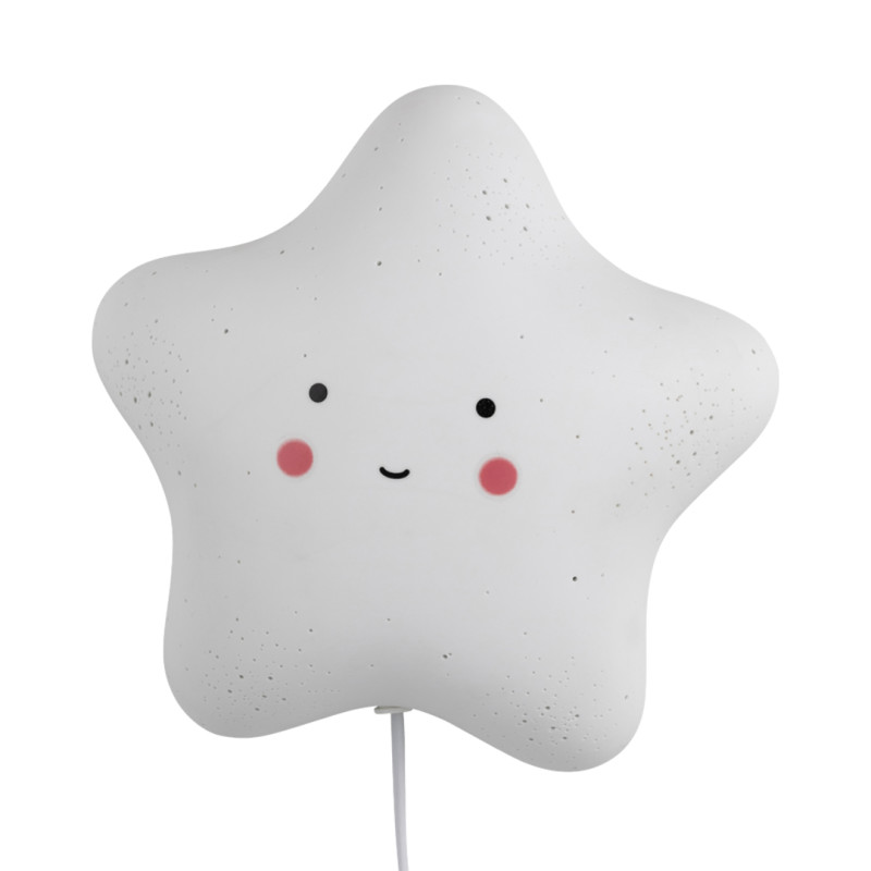 Applique STARRY en céramique Blanc, compatible culot E14, 25W