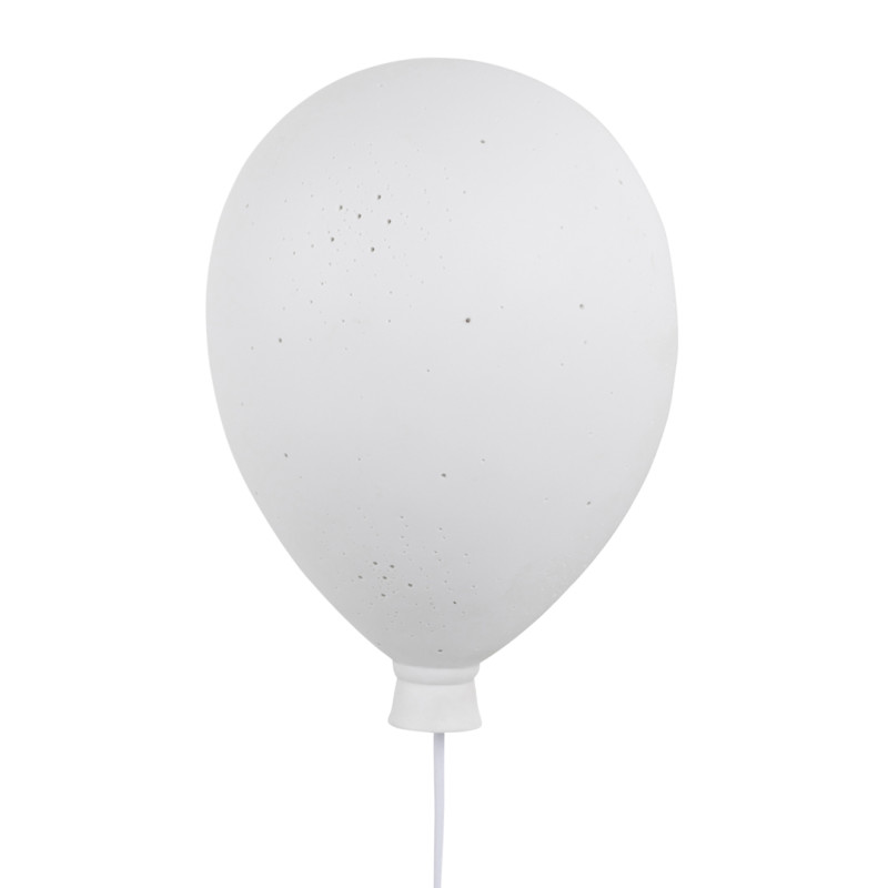 Applique BALLON en céramique Blanc, compatible culot E14, 25W