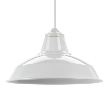 Suspension INDUS en métal Blanc, compatible culot E27, 60W