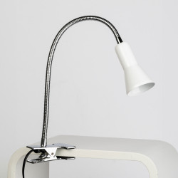 Liseuse clip FLEX en métal flexible Blanc, compatible culot E14, 40W