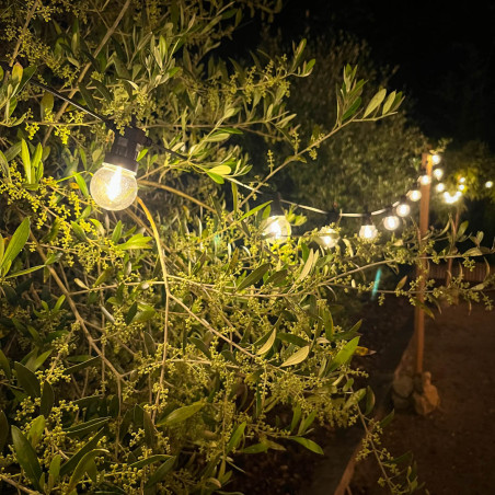 Guirlande lumineuse LED 5m 230V extensible IP44, 10 boules P45