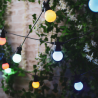 Guirlande lumineuse LED 5m 230V, extensible IP44, 10 boules P45, 8 modes d'utilisation