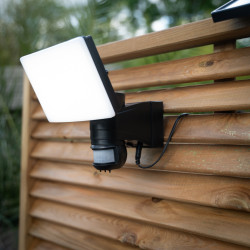 Projecteur mural solaire LED IP44  à détection de mouvement, 1000 Lumens, Blanc froid