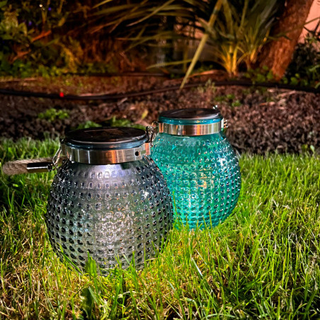 copy of Lanterne Solaire Boule IP44 - Finition verre teinté - Bleu ou Gris