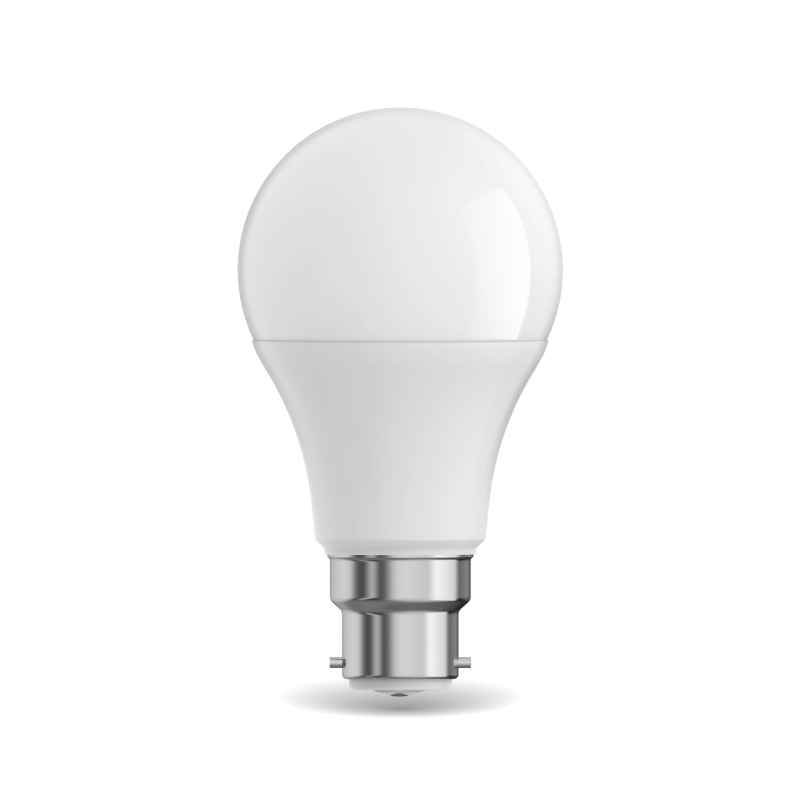Lot de 5 ampoules LED A60, culot B22, 806 Lumens, conso. 9W éq. 60W, Blanc neutre