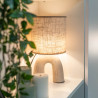 Lampe à poser KRISPY en céramique Beige, compatible culot E14, 40W