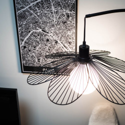 Lampadaire FLORA en métal Noir, compatible culot E27, 25W