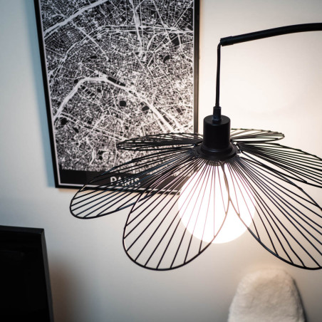 Lampadaire FLORA en métal Noir, compatible culot E27, 25W
