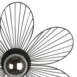 Applique FLORA en métal Noir, compatbile culot E27, 25W