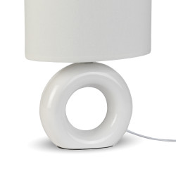 Lampe à poser DONUT en céramique Blanc, compatible culot E14, 40W