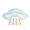Applique murale néon soucoupe volante, USB filaire, Bleu et orange