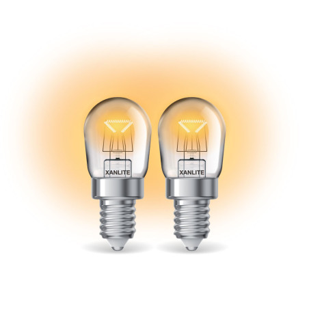 Lot de 2 ampoules halogènes Four, culot E14, 80 Lumens, équivalence 15W,  2200 Kelvins, Dimmable