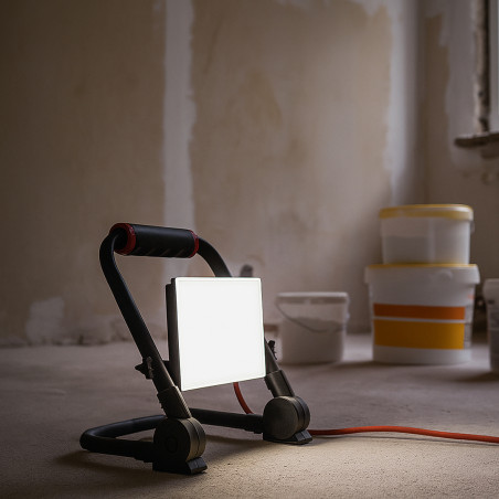 Projecteur de Chantier LED Filaire, Tête Pivotante, 50 W, 2100 Lumens
