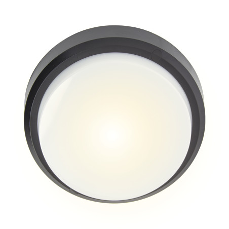 Hublot LED rond noir, IP65, 1800 Lumens, détecteur de mouvement désactivable, CCT