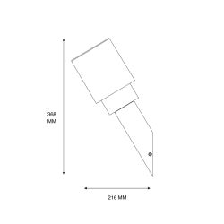 Applique murale filaire flambeau en acier finition gris argent, IP44, culot E27
