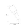 Applique murale filaire flambeau en acier finition gris argent, IP44, culot E27