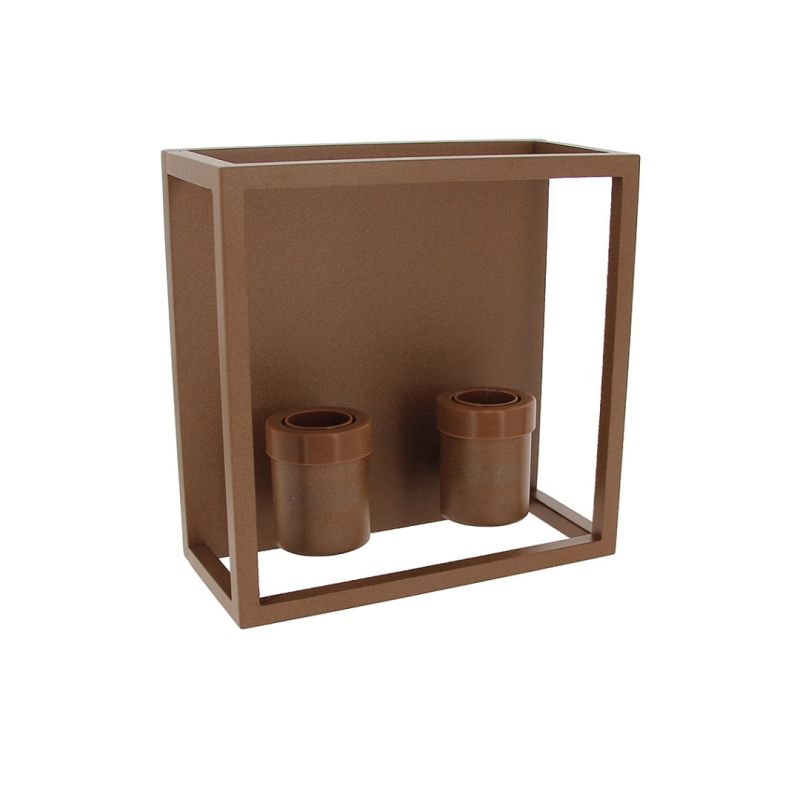 Applique murale filaire en aluminium effet rouille, 2 têtes (culot E27), IP44