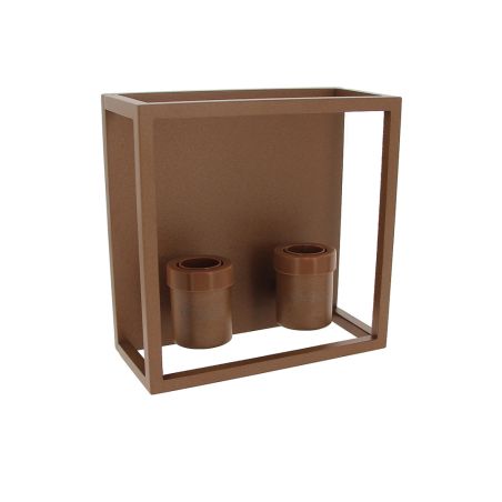 Applique murale filaire en aluminium effet rouille, 2 têtes (culot E27), IP44