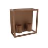 Applique murale filaire en aluminium effet rouille, 2 têtes (culot E27), IP44