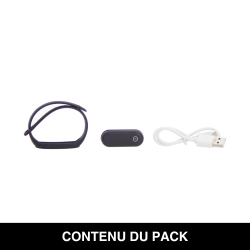 Bracelet anti-moustique à ultrason, Rechargeable USB, Noir