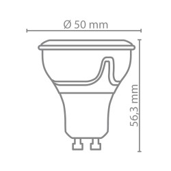 Ampoule LED spot, culot GU10, 6,1W cons. (50W eq), lumière blanc chaud