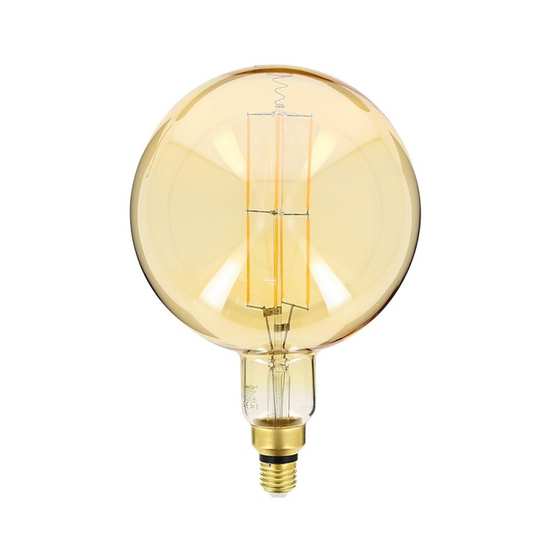 Ampoule LED déco Globe Giant (XXL) au verre ambré, culot E27, 8W cons. (60W eq.), 800 lumens, lumière blanc chaud