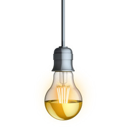 Ampoule LED (A60) Gold, culot E27, 4W cons. (35W eq.), 400 lumens, lumière blanc chaud