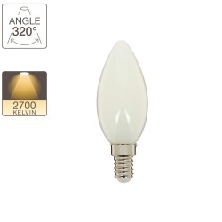 Ampoule à filament LED flamme, culot E14, 4W cons. (40W eq.), lumière blanche chaude