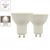 Lot de 2 ampoule LED spot au culot GU10, 6W cons. (65W cons.), lumière blanche neutre