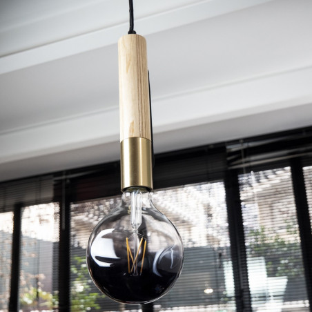 Suspension design modèle tempo bois et laiton