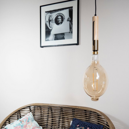 Suspension design modèle tempo bois et laiton