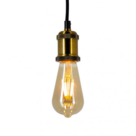 Ampoule LED (ST64) Edison / Vintage au verre fumé, culot E27, 4W cons. (23W eq.), 230 lumens, lumière blanc chaud