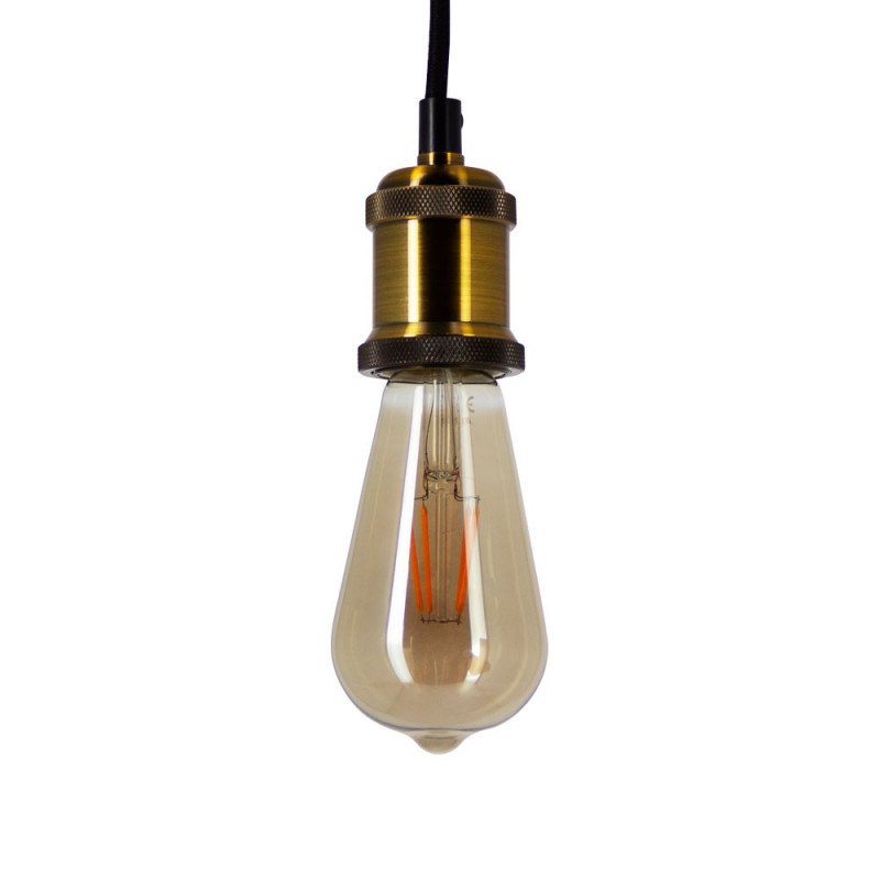 Lot De 2 Ampoules LED ST64 Blanc Extra Chaud 1800K - 7.6W (équivalent 40W) - Verre Fumé - Culot E27