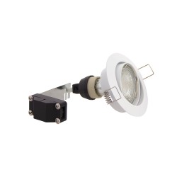 Lot de 5 Spots Encastrés Metal Blanc - ORIENTABLE - Ampoule LED GU10 incluses - cons. 5W (eq. 50W) - 345 lumens - Blanc neutre