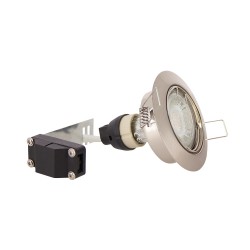 Lot de 5 Spots Encastrés Metal brossé - ORIENTABLE - Dimmable - Ampoule LED GU10 incluses - cons. 5W (eq. 50W) - Blanc chaud