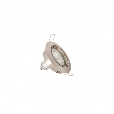 Lot de 5 Spots Encastrés Metal brossé - ORIENTABLE - Dimmable - Ampoule LED GU10 incluses - cons. 5W (eq. 50W) - Blanc chaud