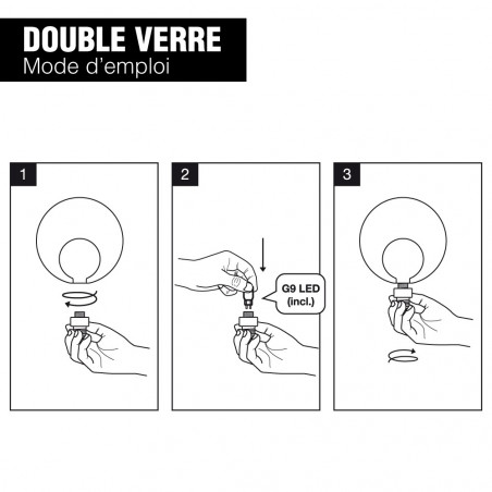 Ampoule LED déco, double verre, forme de flacon, culot E27, blanc neutre, forme allongée
