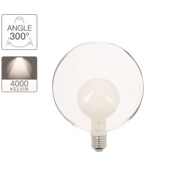 Ampoule LED déco, double verre, forme de globe, culot E27, blanc neutre, forme allongée