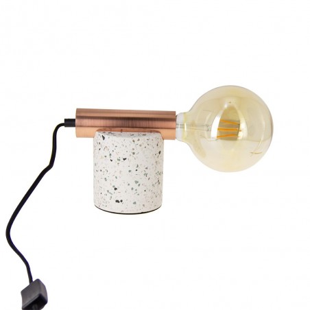 Lampe à poser ÉCLIPSE en terrazzo & métal cuivré, culot E27