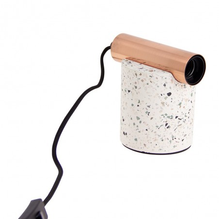 Lampe à poser ÉCLIPSE en terrazzo & métal cuivré, culot E27