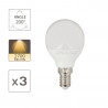 Pack de 3 Ampoules LED (P45), culot E14, conso. 5,3W (eq. 40W), 470 lumens, blanc chaud