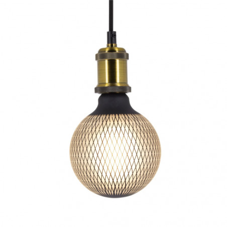 Ampoule Déco LED Filament, Aspect Filet Noir, G125, culot E27, 4W cons. 2700K Blanc Chaud